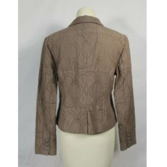 Simply Vera Light Brown Textured Blazer One Button - Picture 4 of 4